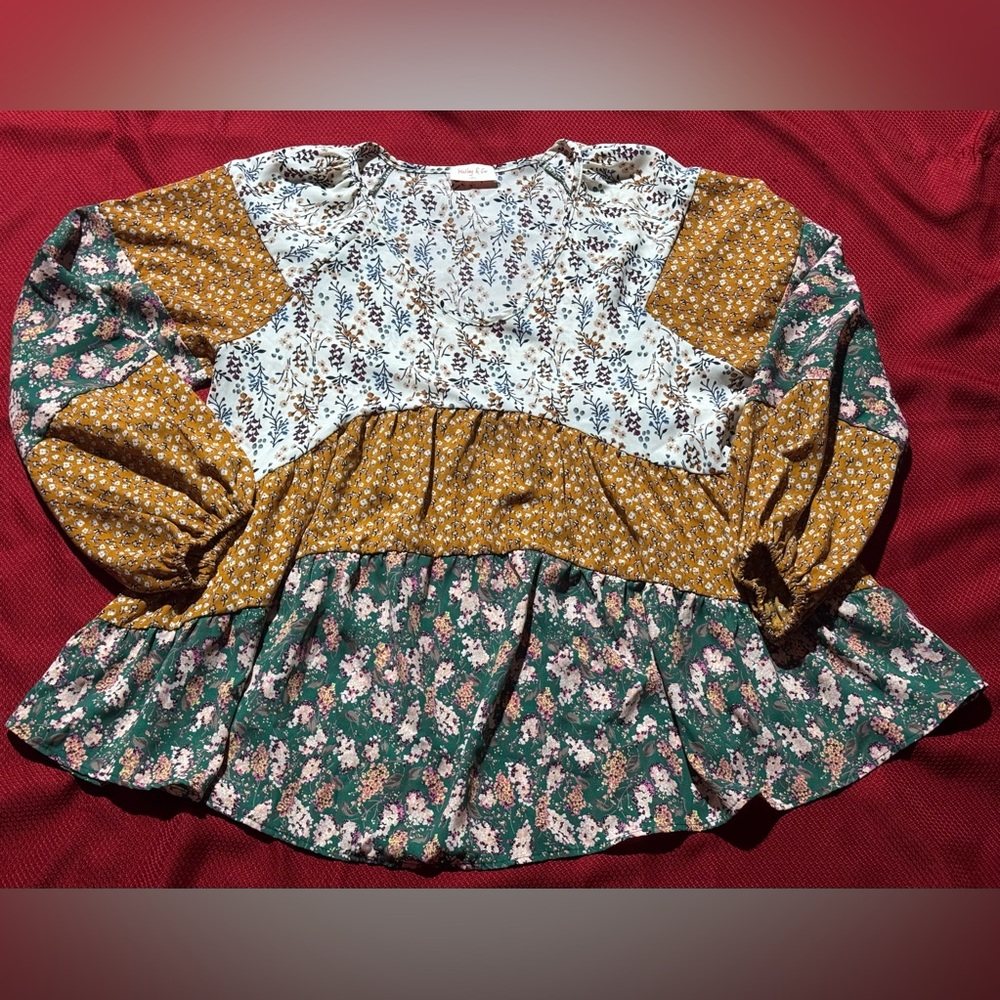 Floral Patchwork Tunic Top